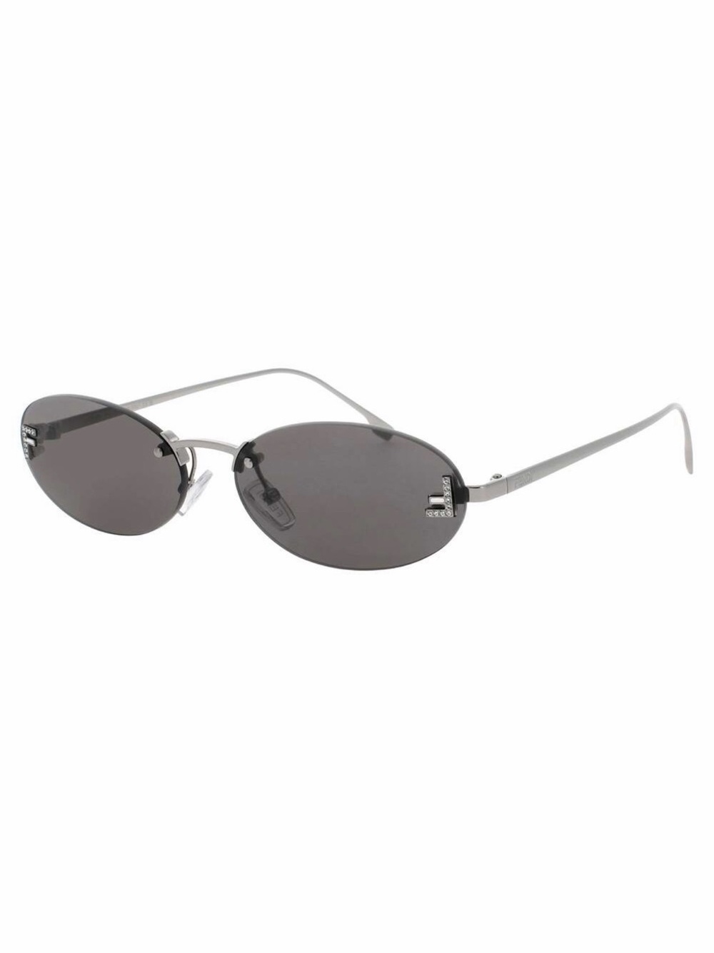 NEW FENDI FE4075US 12A SHINY DARK RUTHENIUM Sunglasses Authentic